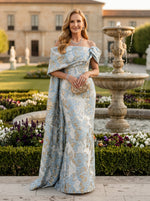Jacquard Mermaid Off the Shoulder Pleated Mother of the Bride Dresses