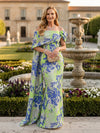 Jacquard Mermaid Off the Shoulder Pleated Mother of the Bride Dresses