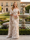 Jacquard Mermaid Off the Shoulder Pleated Mother of the Bride Dresses