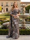 Jacquard Mermaid Off the Shoulder Pleated Mother of the Bride Dresses