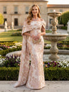 Jacquard Mermaid Off the Shoulder Pleated Mother of the Bride Dresses