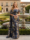 Jacquard Mermaid Off the Shoulder Pleated Mother of the Bride Dresses