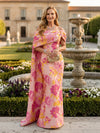 Jacquard Mermaid Off the Shoulder Pleated Mother of the Bride Dresses