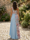 Satin Sheath One Shoulder Mother of the Bride Dresses with Floral Embroidery