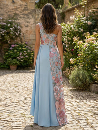 Satin Sheath One Shoulder Mother of the Bride Dresses with Floral Embroidery