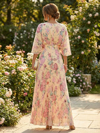 Chiffon A-Line V Neck Delicate Pleated Mother of the Bride Dresses