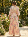 Chiffon A-Line V Neck Delicate Pleated Mother of the Bride Dresses