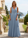 Chiffon A-Line V Neck Delicate Pleated Mother of the Bride Dresses