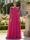 Chiffon A-Line Asymmetric Neck Mother of the Bride Dresses with 3D Flowers