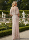 Tulle Sheath Crew Neck Mother of the Bride Dresses with Caps
