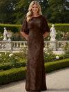 Tulle Sheath Crew Neck Mother of the Bride Dresses with Caps
