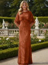 Tulle Sheath Crew Neck Mother of the Bride Dresses with Caps