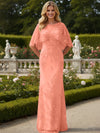 Tulle Sheath Crew Neck Mother of the Bride Dresses with Caps