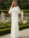 Tulle Sheath Crew Neck Mother of the Bride Dresses with Caps
