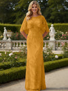 Tulle Sheath Crew Neck Mother of the Bride Dresses with Caps