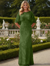 Tulle Sheath Crew Neck Mother of the Bride Dresses with Caps