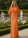 Tulle Sheath Crew Neck Mother of the Bride Dresses with Caps