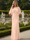 Tulle Sheath Crew Neck Mother of the Bride Dresses with Caps