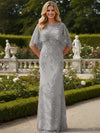 Tulle Sheath Crew Neck Mother of the Bride Dresses with Caps