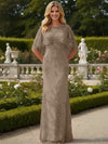 Tulle Sheath Crew Neck Mother of the Bride Dresses with Caps