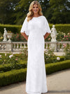 Tulle Sheath Crew Neck Mother of the Bride Dresses with Caps