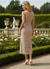 Tulle Sheath Crew Neck Mother of the Bride Dresses with Lace Applique