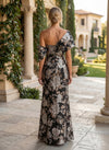 Jacquard Mermaid Asymmetric Neck Pleated Mother of the Bride Dresses
