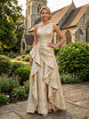 Jacquard A-Line One Shoulder Mother of the Bride Dresses with Ruffles