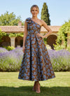 Jacquard A-Line One Shoulder Pleated Mother of the Bride Dresses
