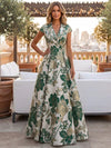 Jacquard A-Line V Neck Pleated Mother of the Bride Dresses