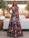Jacquard A-Line V Neck Pleated Mother of the Bride Dresses