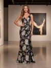 Jacquard Mermaid V Neck Pleated Formal Dresses