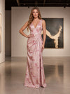 Jacquard Mermaid V Neck Pleated Formal Dresses