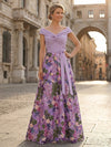 Sequin A-Line Off the Shoulder Mother of the Bride Dresses with Floral Embroidery