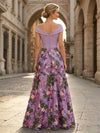 Sequin A-Line Off the Shoulder Mother of the Bride Dresses with Floral Embroidery