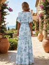 Chiffon A-Line Crew Neck Floral Print Mother of the Bride Dresses
