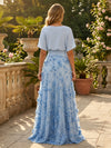 Sequin A-Line Crew Neck Mother of the Bride Dresses with 3D Flowers