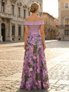 Sequin A-Line Off the Shoulder Mother of the Bride Dresses with Floral Embroidery