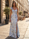 Jacquard Mermaid One Shoulder Mother of the Bride Dresses with Side Slit