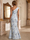 Jacquard Mermaid One Shoulder Mother of the Bride Dresses with Side Slit