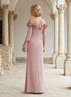Chiffon Mermaid Off the Shoulder Mother of the Bride Dresses with 3D Flowers