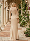 Chiffon Mermaid V Neck Mother of the Bride Dresses with Lace
