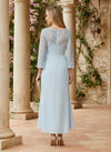 Chiffon Mermaid V Neck Mother of the Bride Dresses with Lace