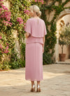 Chiffon Sheath Crew Neck Beaded Mother of the Bride Dresses