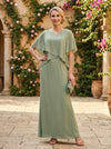 Chiffon A-Line V Neck Beaded Mother of the Bride Dresses