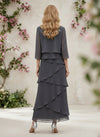 Chiffon A-Line Crew Neck Mother of the Bride Dresses with Jacket