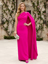 Chiffon Bodycon One Shoulder Mother of the Bride Dresses with Sash