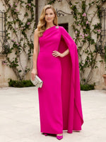 Chiffon Bodycon One Shoulder Mother of the Bride Dresses with Sash