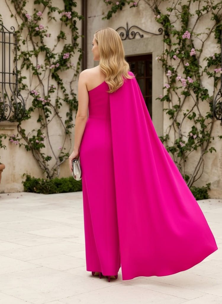 Chiffon Bodycon One Shoulder Mother of the Bride Dresses with Sash