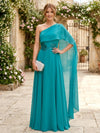 Chiffon A-Line One Shoulder Mother of the Bride Dresses with Sash